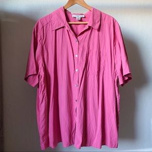 Vintage Nexx silk bubblegum pink button down